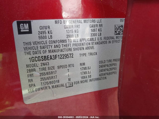 Chevrolet Colorado Lt 2015 1GCGSBEA3F1229572 Image 9