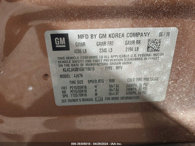 Buick Encore 2016 KL4CJASB1GB719619 Image 9