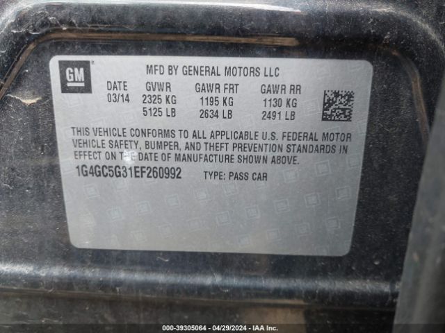 1G4GC5G31EF260992 Buick Lacrosse Leather Group