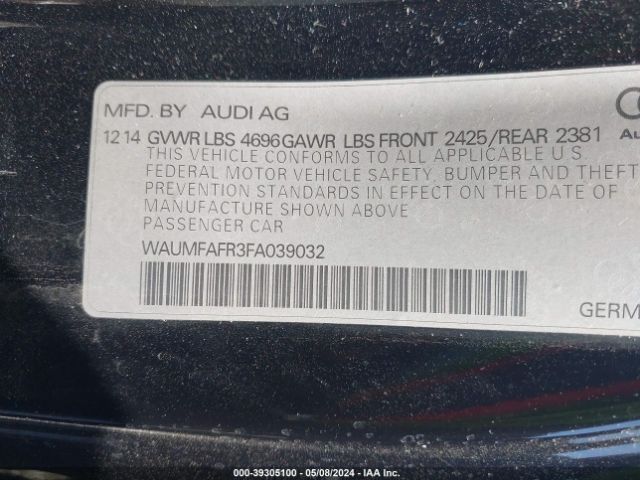 WAUMFAFR3FA039032 Audi A5 2.0t Premium