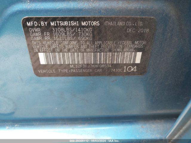 ML32F3FJ7KHF08534 Mitsubishi Mirage G4 Es