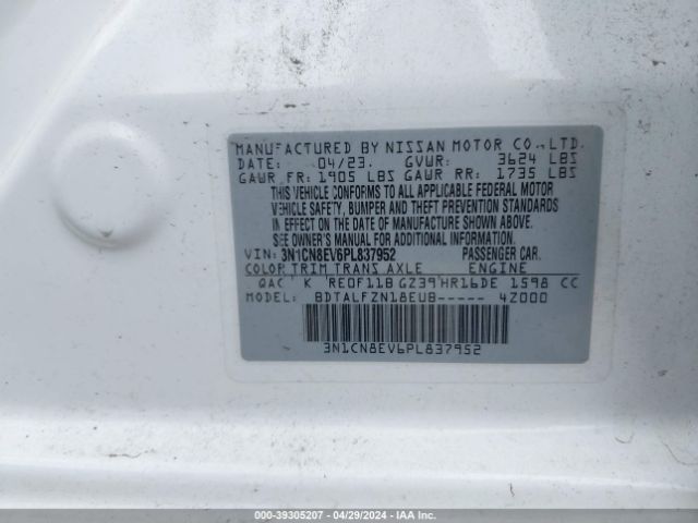 3N1CN8EV6PL837952 Nissan Versa 1.6 Sv Xtronic Cvt