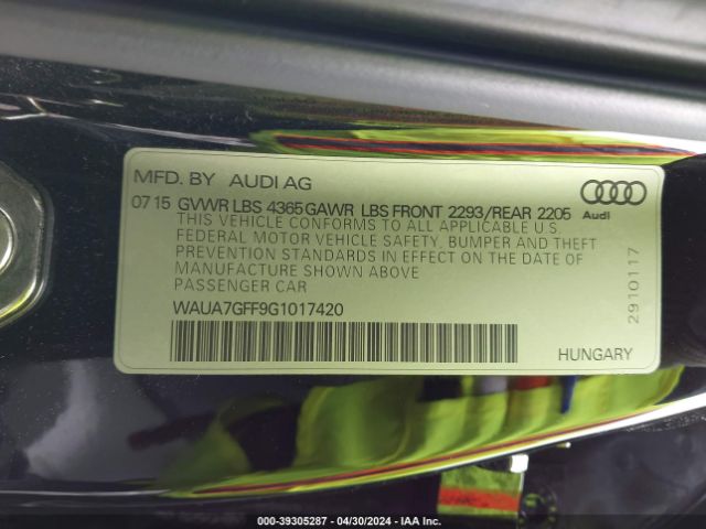WAUA7GFF9G1017420 Audi A3 1.8t Premium