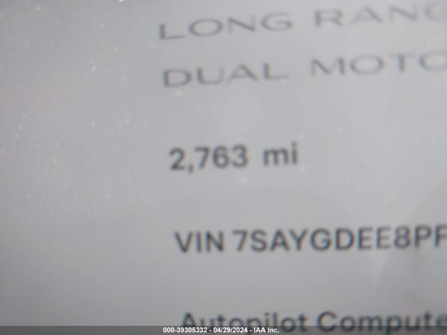 7SAYGDEE8PF913825 Tesla Model Y Awd/long Range Dual Motor All-wheel Drive