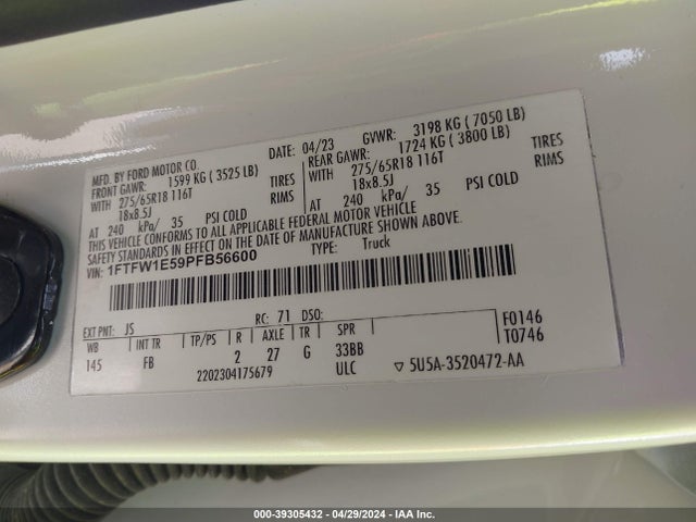 Ford F-150 Xlt 2023 1FTFW1E59PFB56600 Image 9