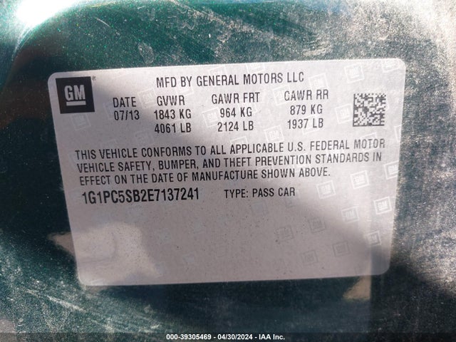 Chevrolet Cruze 1lt Auto 2014 1G1PC5SB2E7137241 Image 9