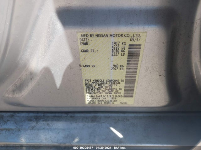 Nissan Altima 2.5 Sl 2018 1N4AL3AP1JC111669 Image 9