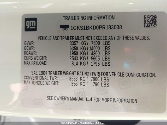 GMC Yukon 2wd Slt 2023 1GKS1BKD0PR183038 Image 9