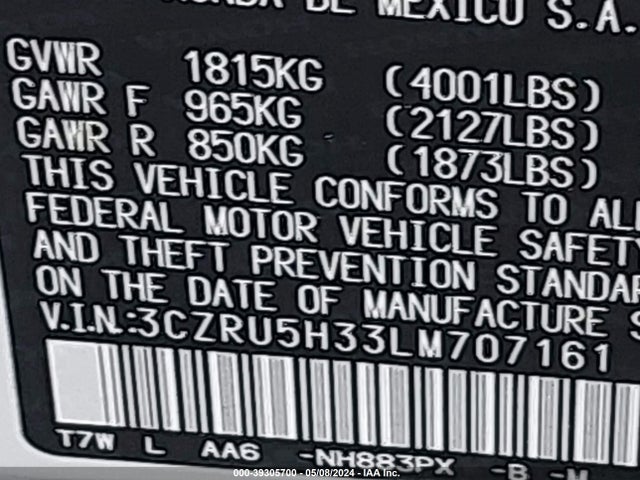 Honda Hr-v 2wd Lx 2020 3CZRU5H33LM707161 Image 9
