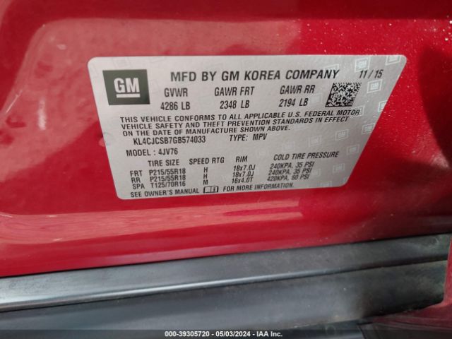 KL4CJCSB7GB574033 Buick Encore Leather