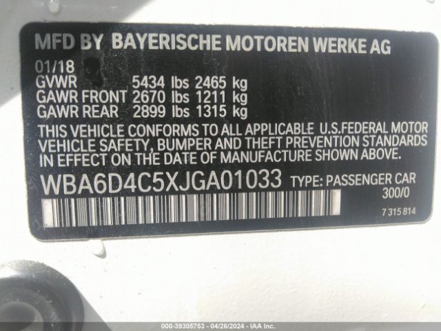WBA6D4C5XJGA01033 BMW 650i Gran Coupe