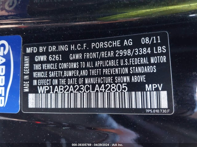 2012 PORSCHE CAYENNE WP1AB2A23CLA42805 Photo 8