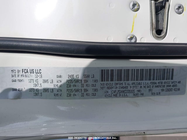 Jeep Cherokee High Altitude 4x4 2019 1C4PJMDXXKD335935 Image 9