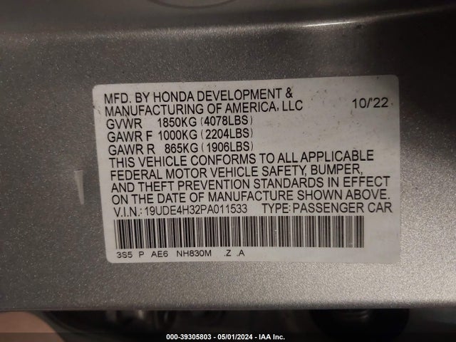 19UDE4H32PA011533 Acura Integra A-spec
