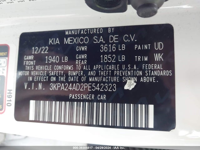KIA RIO S 2023 3KPA24AD2PE542323 Image 9