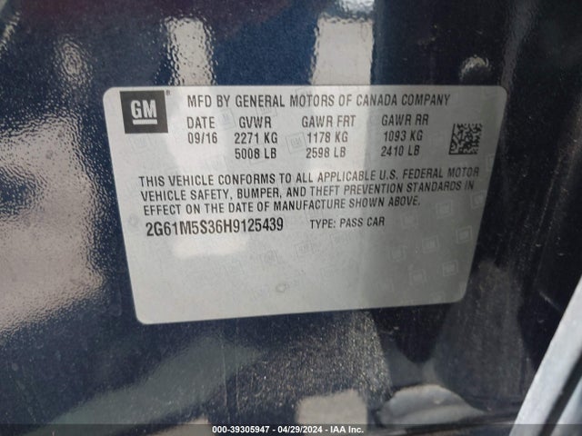 2G61M5S36H9125439 Cadillac XTS LUXURY