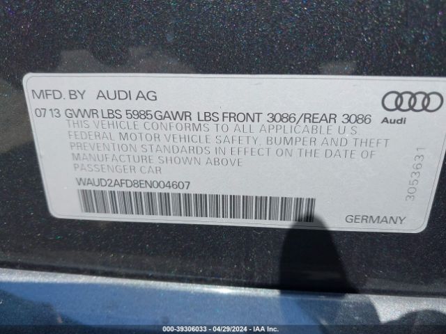 WAUD2AFD8EN004607 Audi S8 4.0t