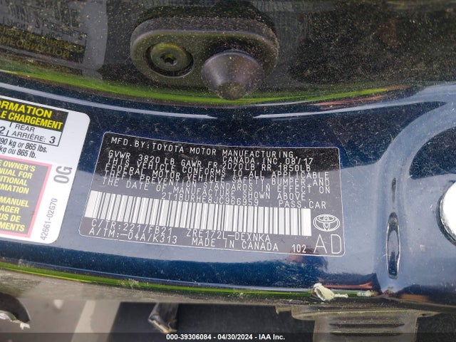 Toyota COROLLA LE 2018 2T1BURHE8JC966959 Image 9
