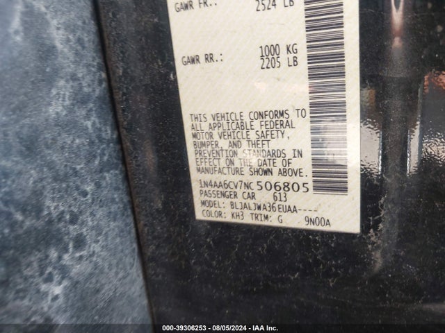 Nissan Maxima Sv Xtronic Cvt 2022 1N4AA6CV7NC506805 Image 9