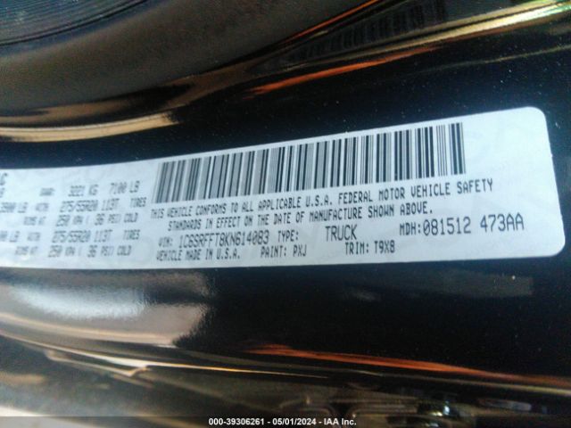 1C6SRFFT8KN614083 RAM 1500 Big Horn/lone Star