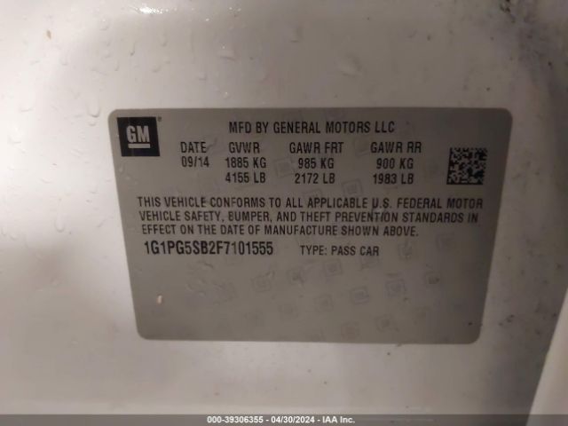 1G1PG5SB2F7101555 Chevrolet CRUZE LTZ