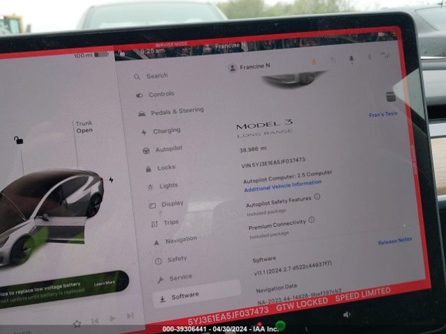5YJ3E1EA5JF037473 Tesla Model 3 Long Range/mid Range