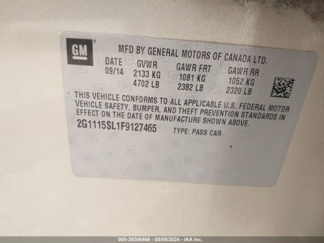 2G1115SL1F9127465 Chevrolet IMPALA 1LT