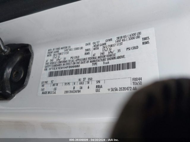 1FTEX1E81HFB99980 Ford F-150 Xl