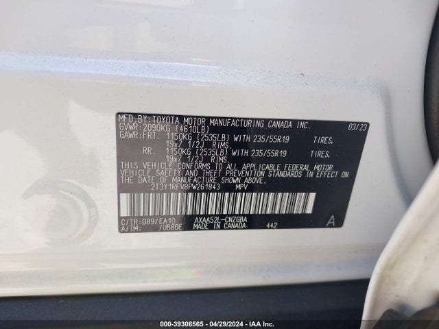 Toyota Rav4 Limited 2023 2T3Y1RFV8PW261843 Image 9
