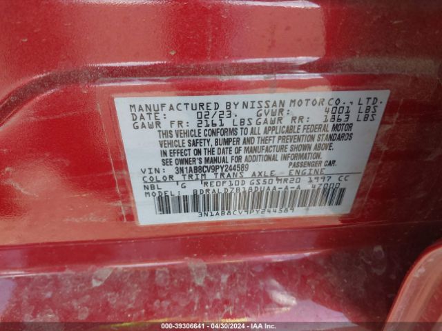 3N1AB8CV9PY244589 Nissan Sentra Sv Xtronic Cvt