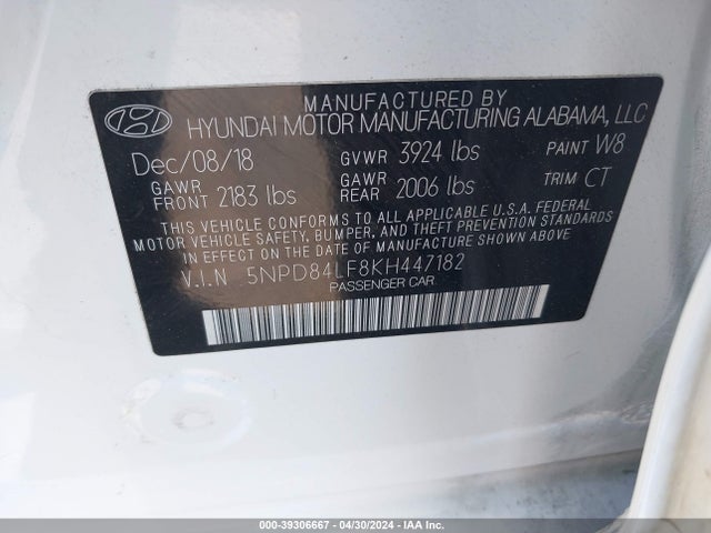 Hyundai Elantra Value Edition 2019 5NPD84LF8KH447182 Image 9