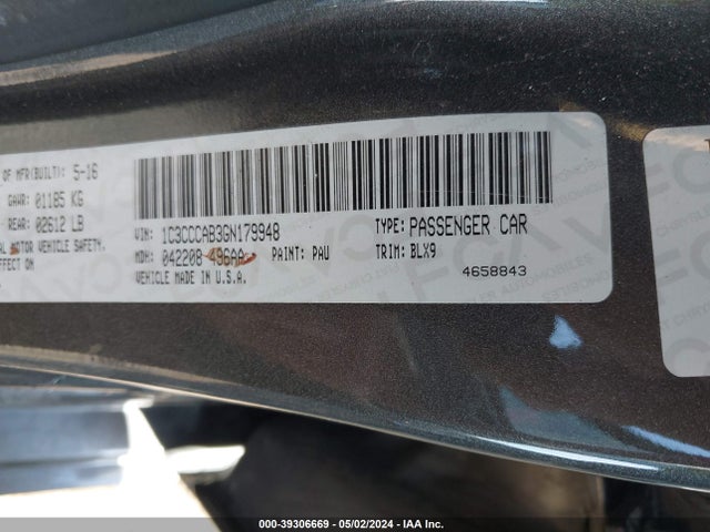 Chrysler 200 Limited Platinum 2016 1C3CCCAB3GN179948 Image 9