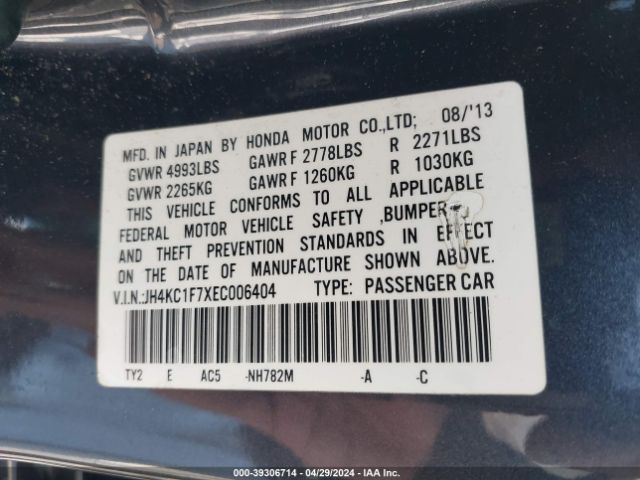 JH4KC1F7XEC006404 Acura RLX