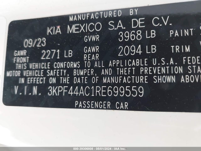 KIA FORTE GT 2024 3KPF44AC1RE699559 Image 9