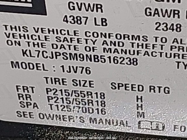 Chevrolet Trax Awd Lt 2022 KL7CJPSM9NB516238 Image 9
