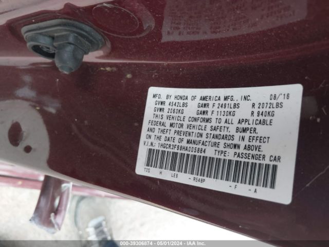 1HGCR3F98HA005884 Honda Accord Touring V6