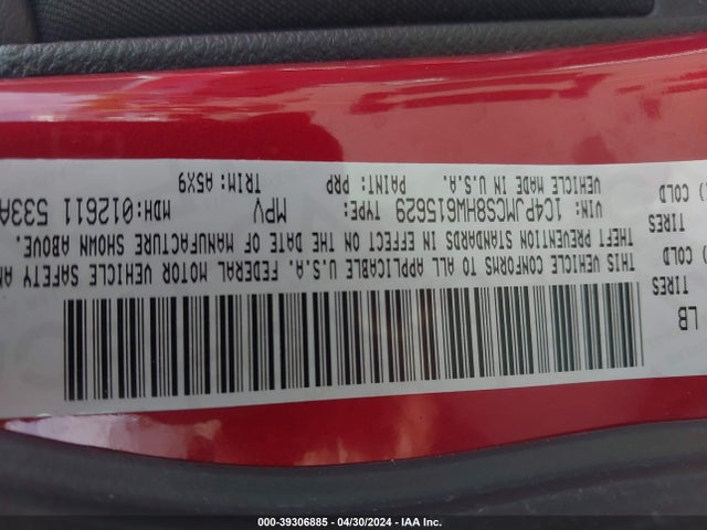 1C4PJMCS8HW615629 Jeep Cherokee Latitude 4x4