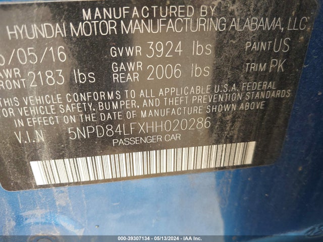 Hyundai ELANTRA SE 2017 5NPD84LFXHH020286 Image 9