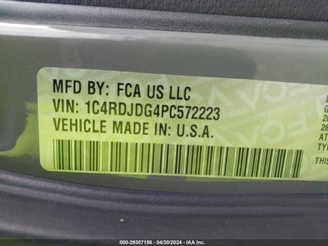 1C4RDJDG4PC572223 Dodge Durango Gt Plus Awd