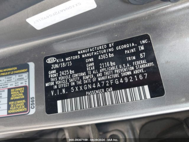 5XXGN4A72FG492167 KIA OPTIMA EX