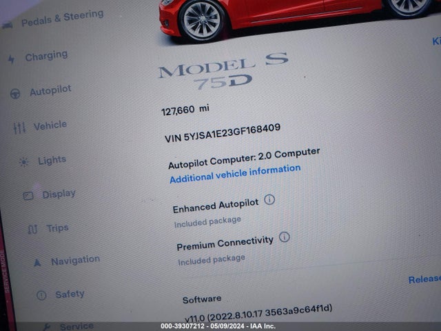 5YJSA1E23GF168409 Tesla Model S 60d/70d/75d/85d/90d