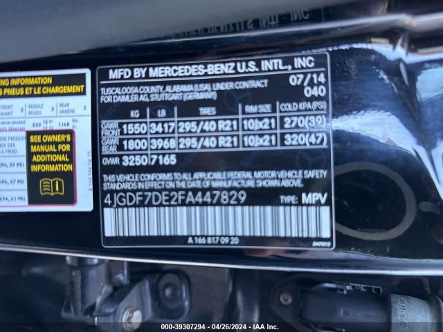 4JGDF7DE2FA447829 Mercedes-Benz Gl 550 4matic
