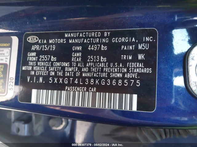 KIA Optima Lx 2019 5XXGT4L38KG368575 Image 9