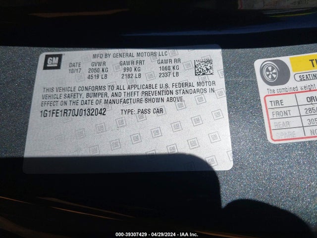 Chevrolet Camaro 1ss 2018 1G1FE1R70J0132042 Image 9