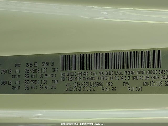 1C4HJXEG9JW106007 Jeep Wrangler Unlimited Sahara 4x4