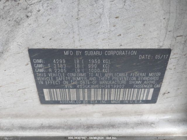 4S3GKAM60H3619902 Subaru Impreza 2.0i Sport