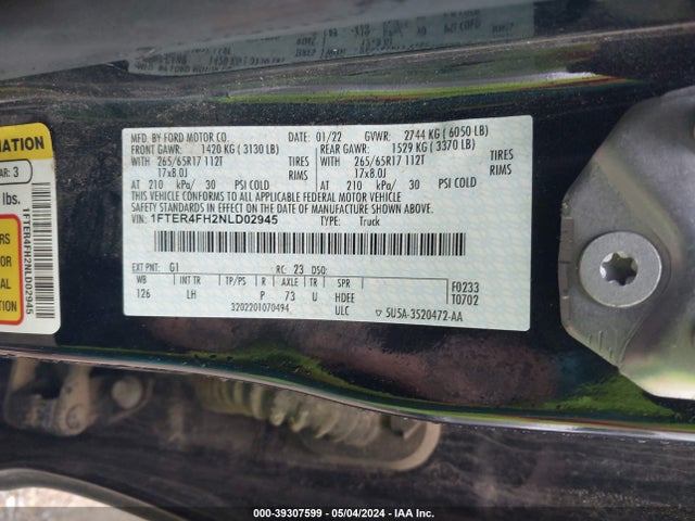 Ford Ranger Xlt 2022 1FTER4FH2NLD02945 Image 9