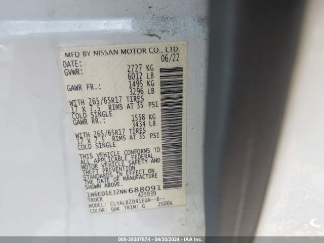 Nissan Frontier Sv 4x2 2022 1N6ED1EJ2NN688091 Image 9