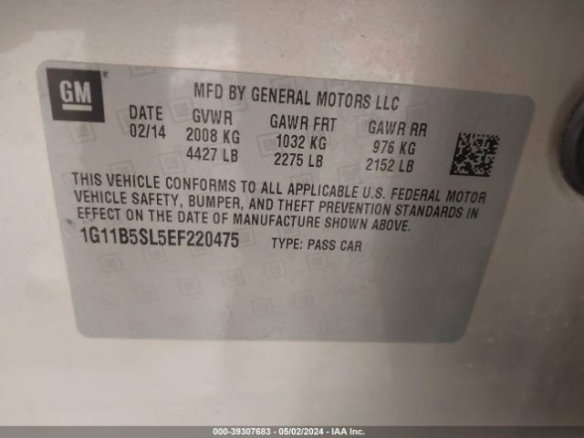 1G11B5SL5EF220475 Chevrolet Malibu 1ls