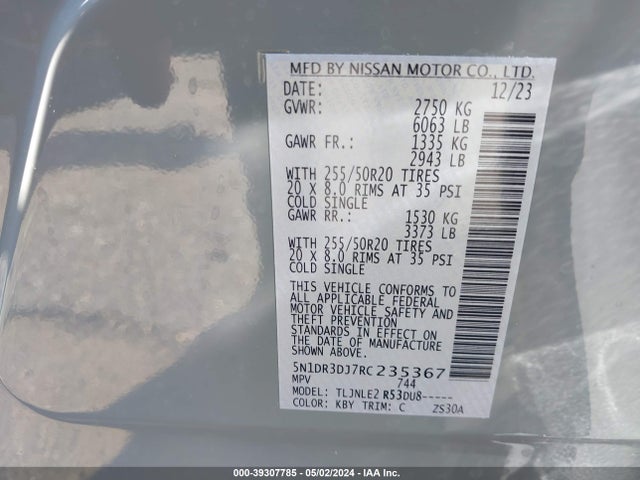 Nissan Pathfinder Platinum 4wd 2024 5N1DR3DJ7RC235367 Image 9
